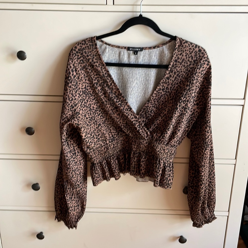 William B cheetah print peplum top